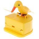 Caixa de porta-fio de dente com desenho de pássaro amarelo, utensílios de cozinha Party Yeah, para armazenamento de palitos de dente.