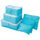 Conjunto de 6 pequenos sacos de viagem da Follure Clothing para organização de malas em azul.