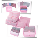 Conjunto de 6 pequenos sacos de viagem Follure Clothing para organização de roupas na mala.