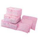 Conjunto de 6 pequenos sacos de viagem rosa da Follure Clothing, organizadores para bagagem em malas e malas de mão.