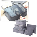 Conjunto de 6 pequenos sacos de viagem Follure Clothing para organização de malas e bagagem.