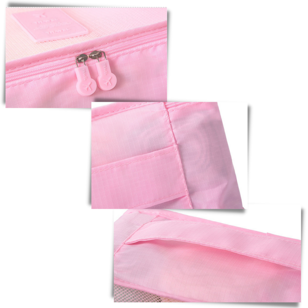 Conjunto de 6 pequenos sacos de viagem para mala da Follure Clothing, organizadores de bagagem em diferentes tamanhos.
