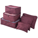 Conjunto de 6 pequenos sacs de viagem para mala da Follure Clothing, organizadores coloridos em vinho para bagagem.