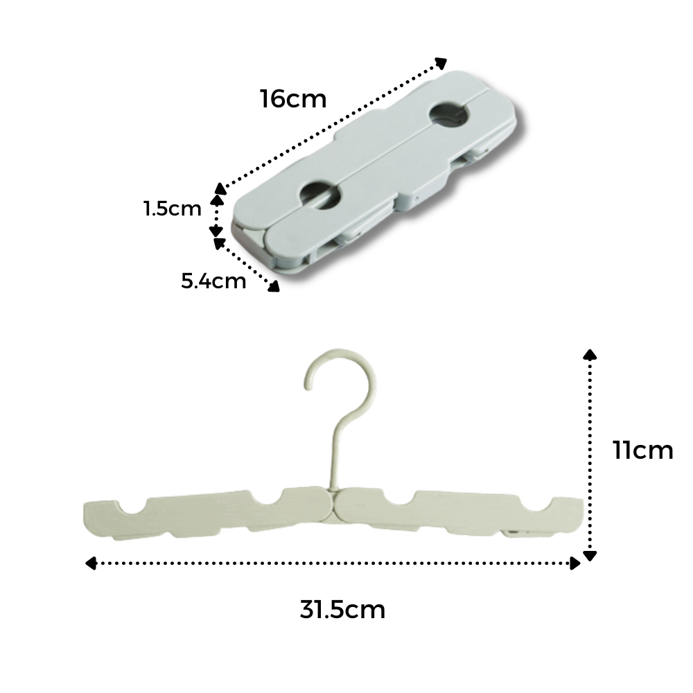 Dois cabides portáteis Onever para armazenamento e organização, dobráveis e leves, ideais para viagens e uso diário.