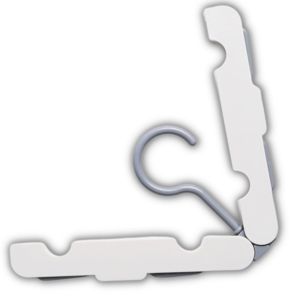 Conjunto de 2 cabides portáteis brancos da marca Onever para armazenamento e organização de roupas.