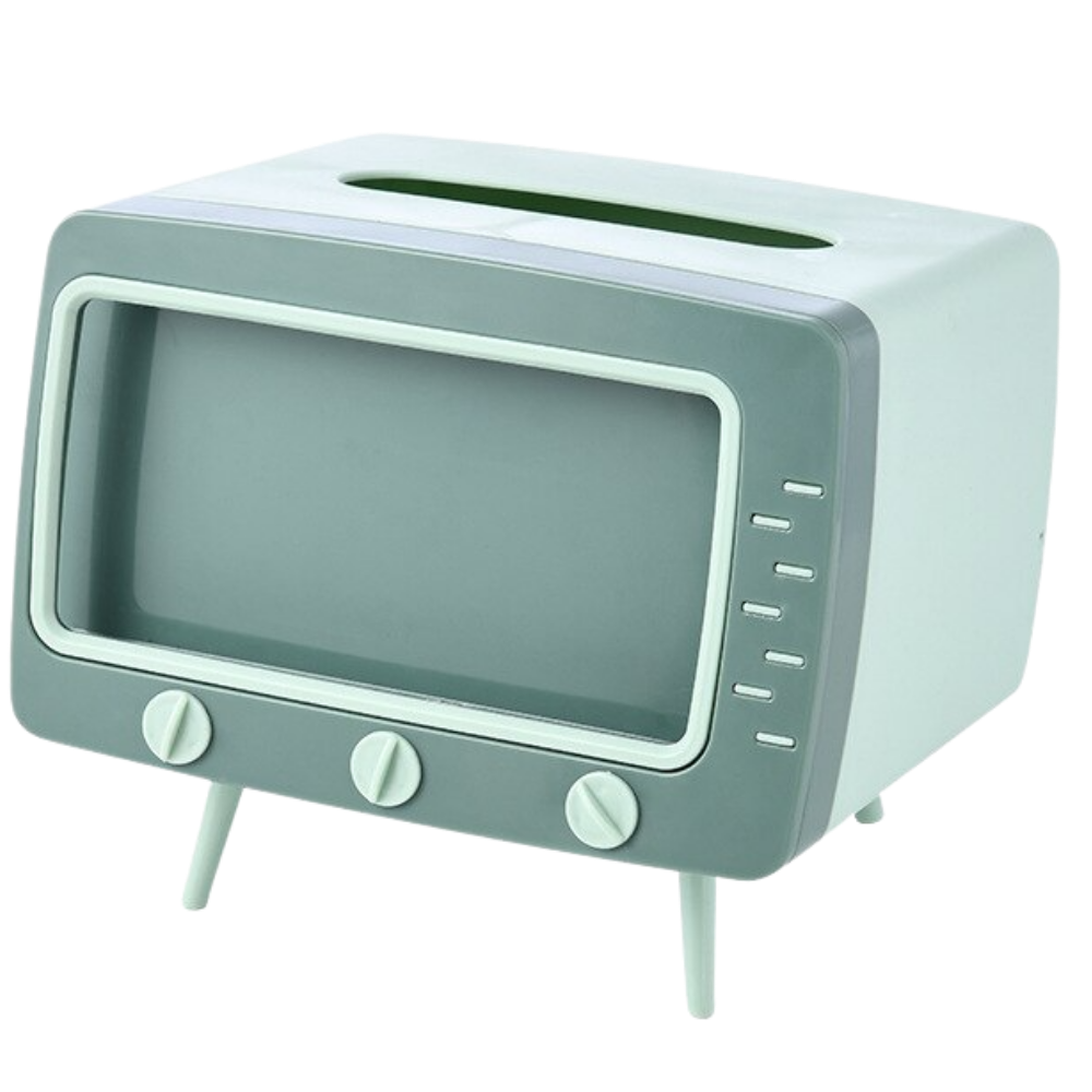 Distributeur de mouchoirs Universal avec support pour téléphone, accessoire pratique pour cuisine et espace de vie.