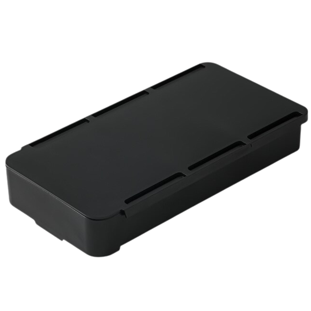 Organizador de gaveta invisível da Beatleru para escritório, armazenamento compacto e eficiente, em acabamento preto.