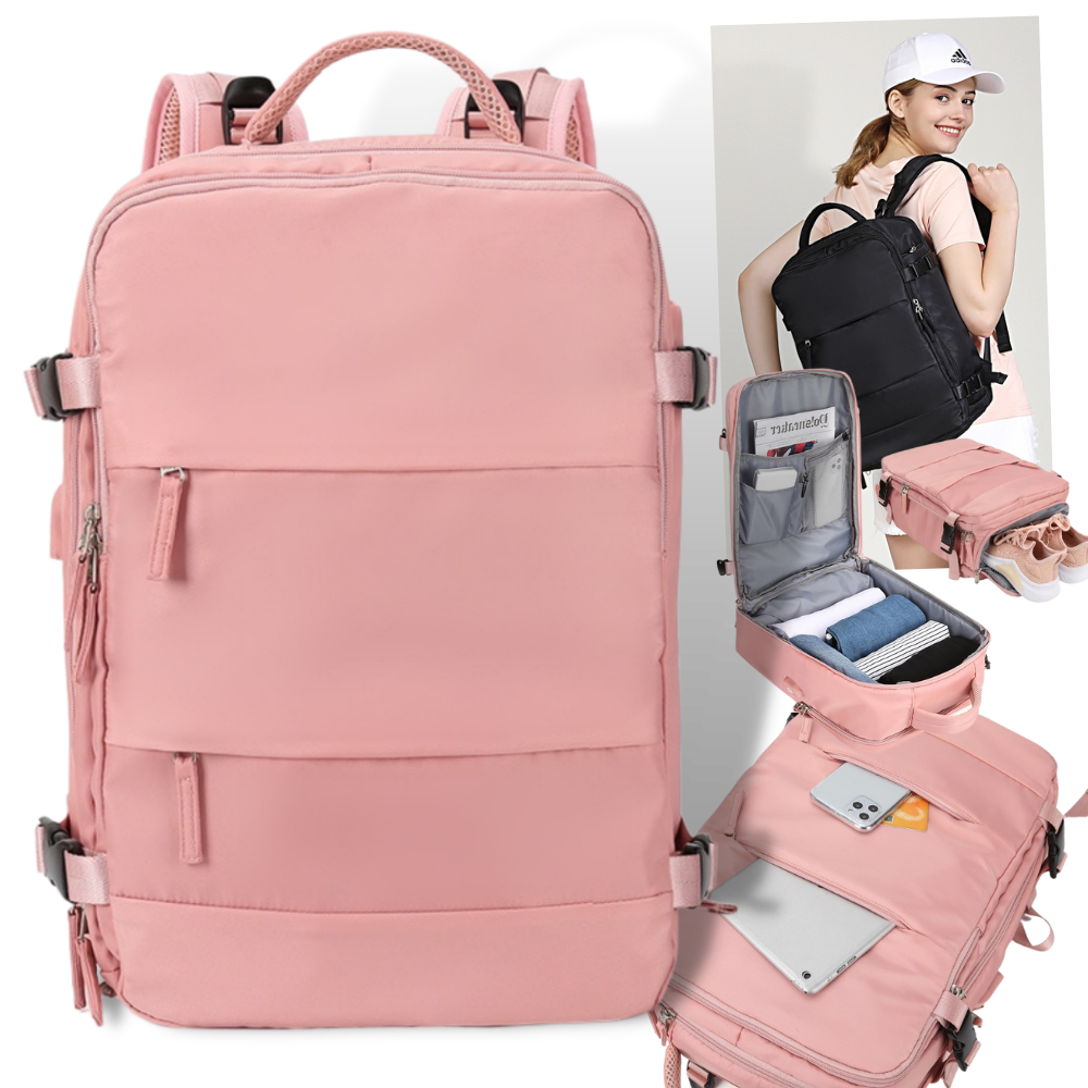 Mochila de viagem multifuncional Bjlfs para uso externo, com compartimentos e alças ajustáveis, ideal para aventuras ao ar livre.