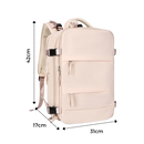 Mochila de viagem multifuncional Bjlfs com compartimentos espaçosos para uso externo, vista lateral com alças ajustáveis e detalhes em preto