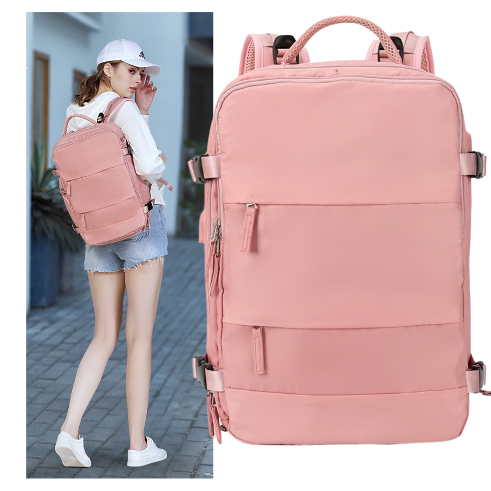 Mochila de viagem multifuncional Bjlfs com design moderno, ideal para uso ao ar livre, com compartimentos espaçosos e resistentes.