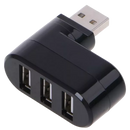 Adaptador rotativo USB multiport preto da Dongguan, com várias portas para conexão de dispositivos USB.