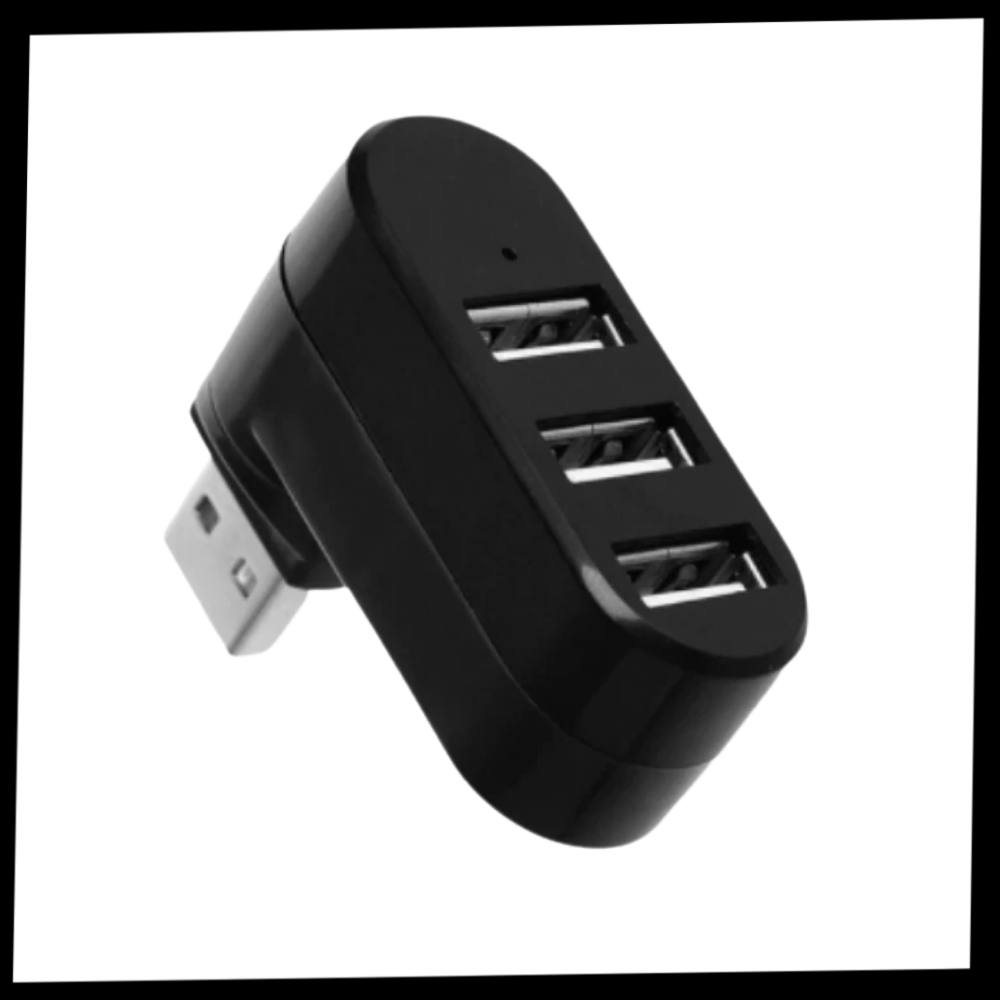 Adaptador rotativo USB multiporta Dongguan com vários conectores para ampliar a conexão de dispositivos USB.
