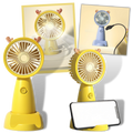 Mini ventilador USB Eastjing com suporte para telefone, portátil e compacto, ideal para resfriar o ambiente ao usar o celular.