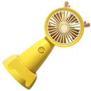 Mini ventilador USB amarelo com suporte para telefone da Eastjing, compacto e portátil, ideal para resfriar e apoiar dispositivos móveis.
