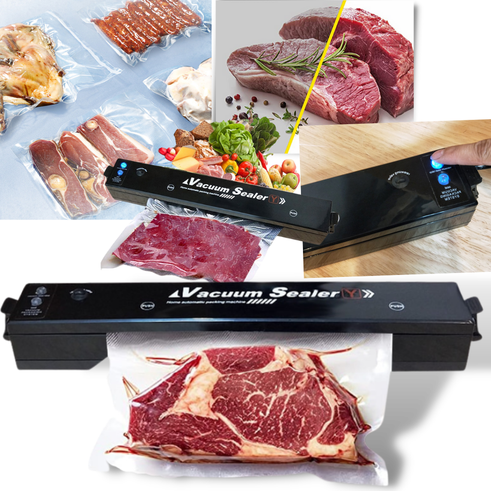 Selleuse sous vide Imountek para alimentos, acessório de pequeno eletrodoméstico, com tampa e controle de vedação.