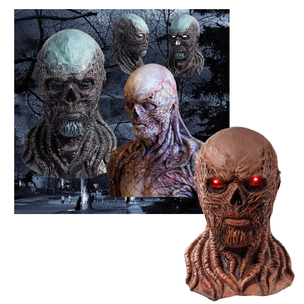 Máscara de látex Vecna da Belita, máscara de fantasia com detalhes realistas, ideal para cosplay e eventos temáticos.