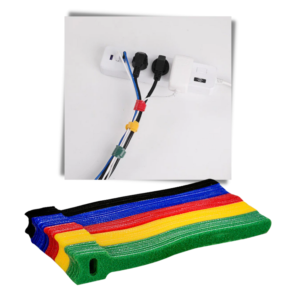 Organizador de cabos em velcro Ztalepr para gerenciamento de cabos, com fitas de velcro reutilizáveis e práticas para organização.
