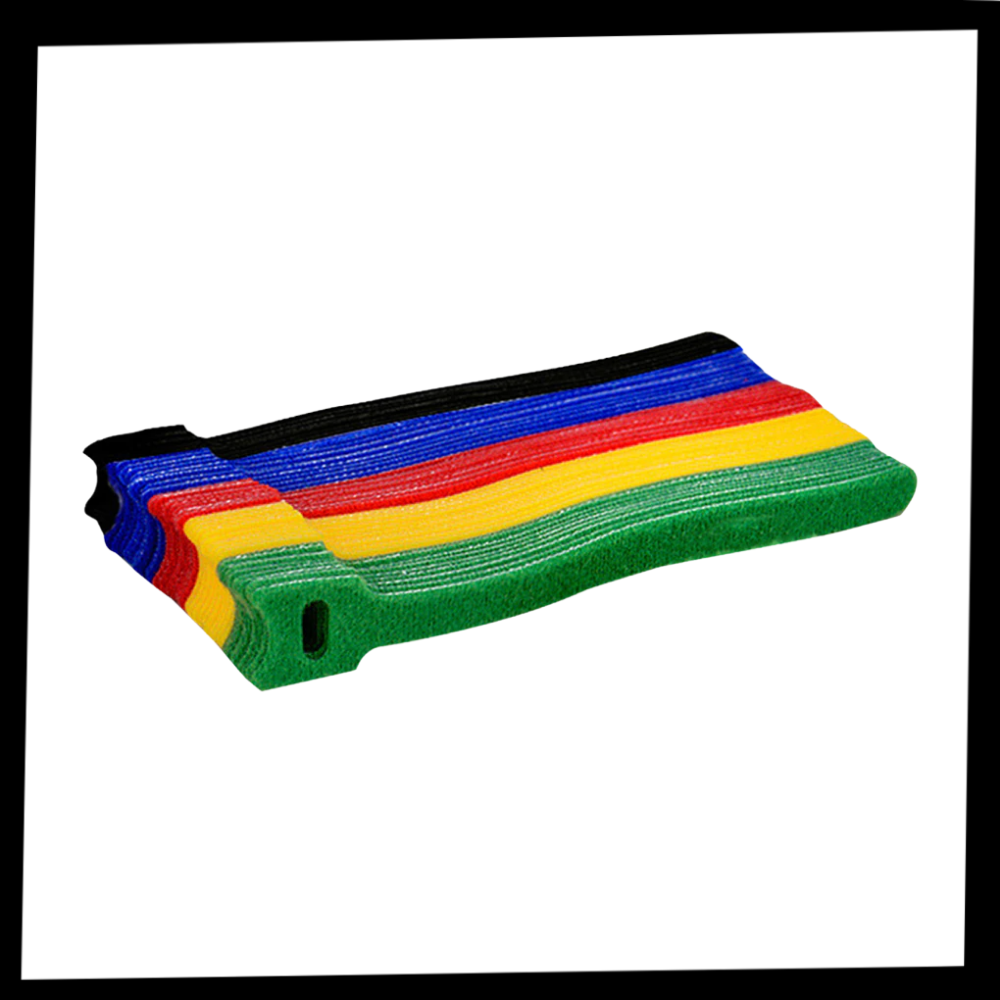 Organizador de cabos em velcro Ztalepr para gestão de cabos, com várias tiras de velcro para manter fios organizados.