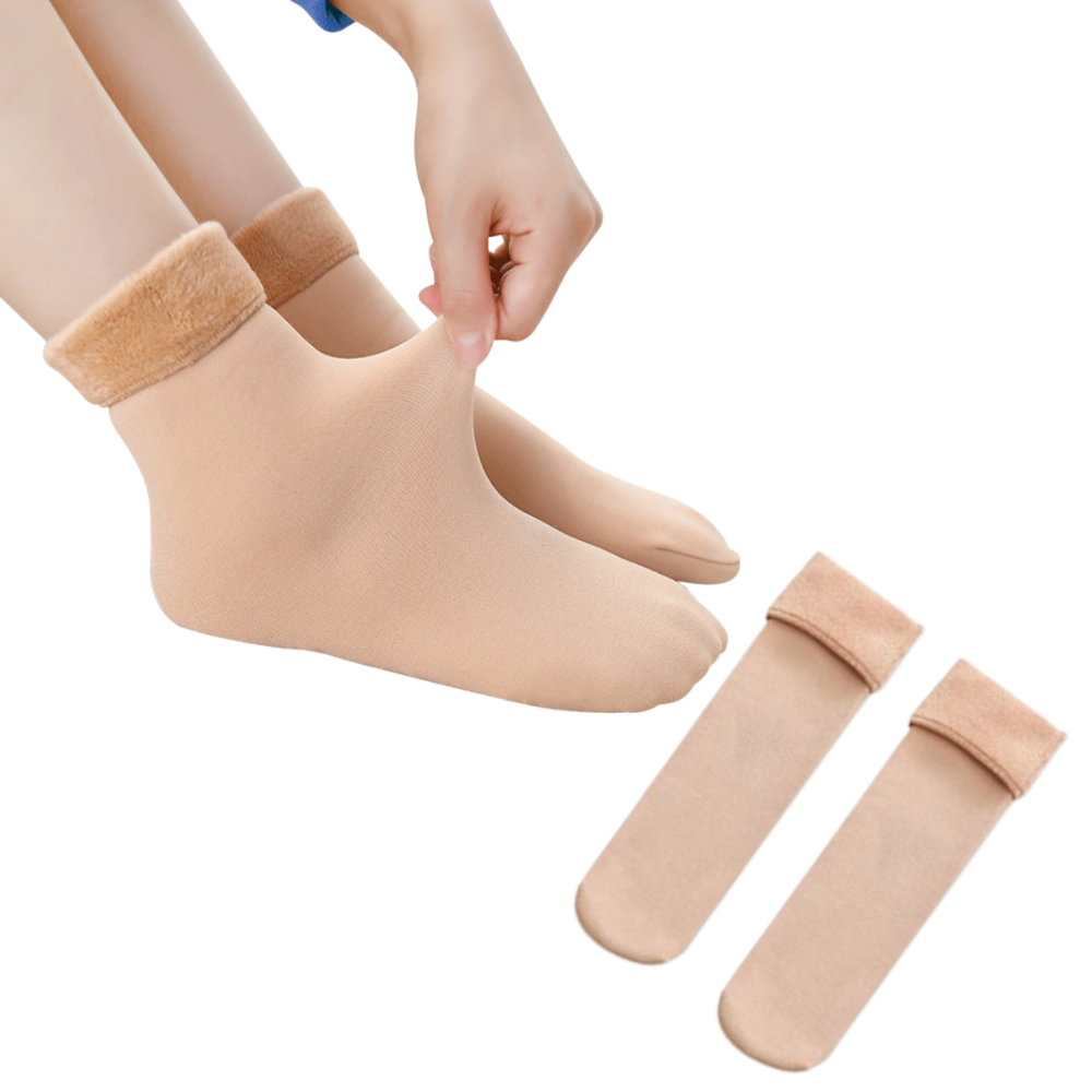 Três pares de meias térmicas da Dependable Industries, tecido elástico para aquecimento e conforto nos pés.