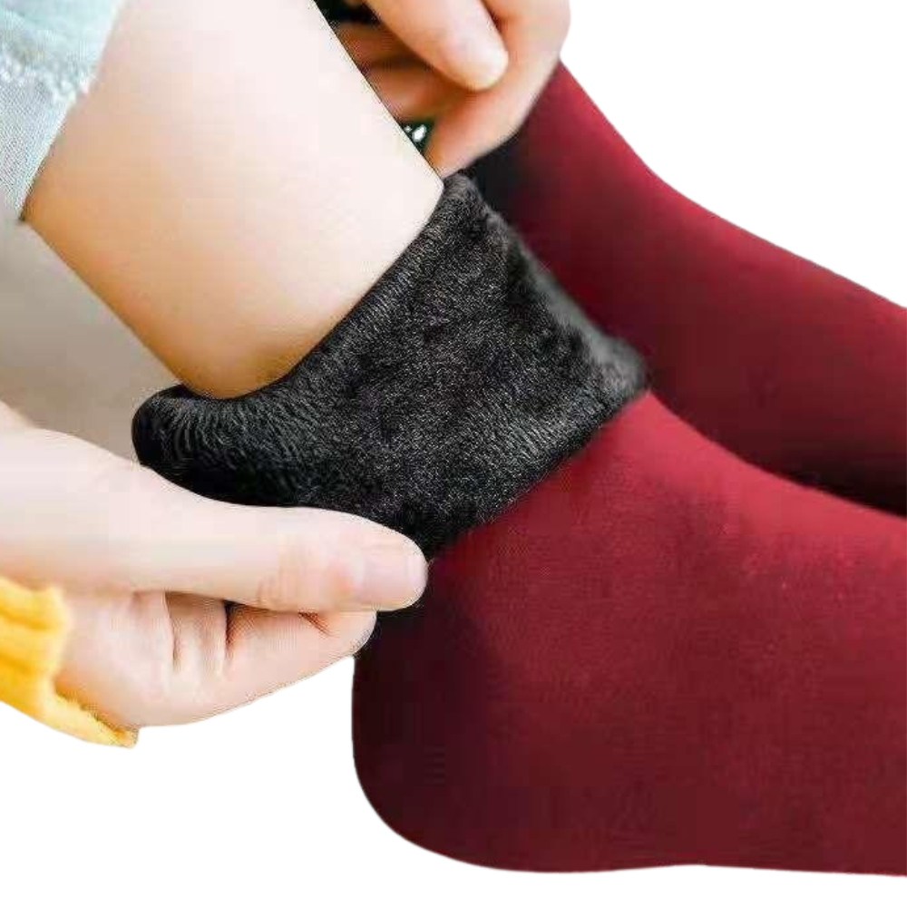 Conjunto de 3 pares de meias térmicas vermelhas da Dependable Industries, roupas de inverno para aquecimento dos pés.