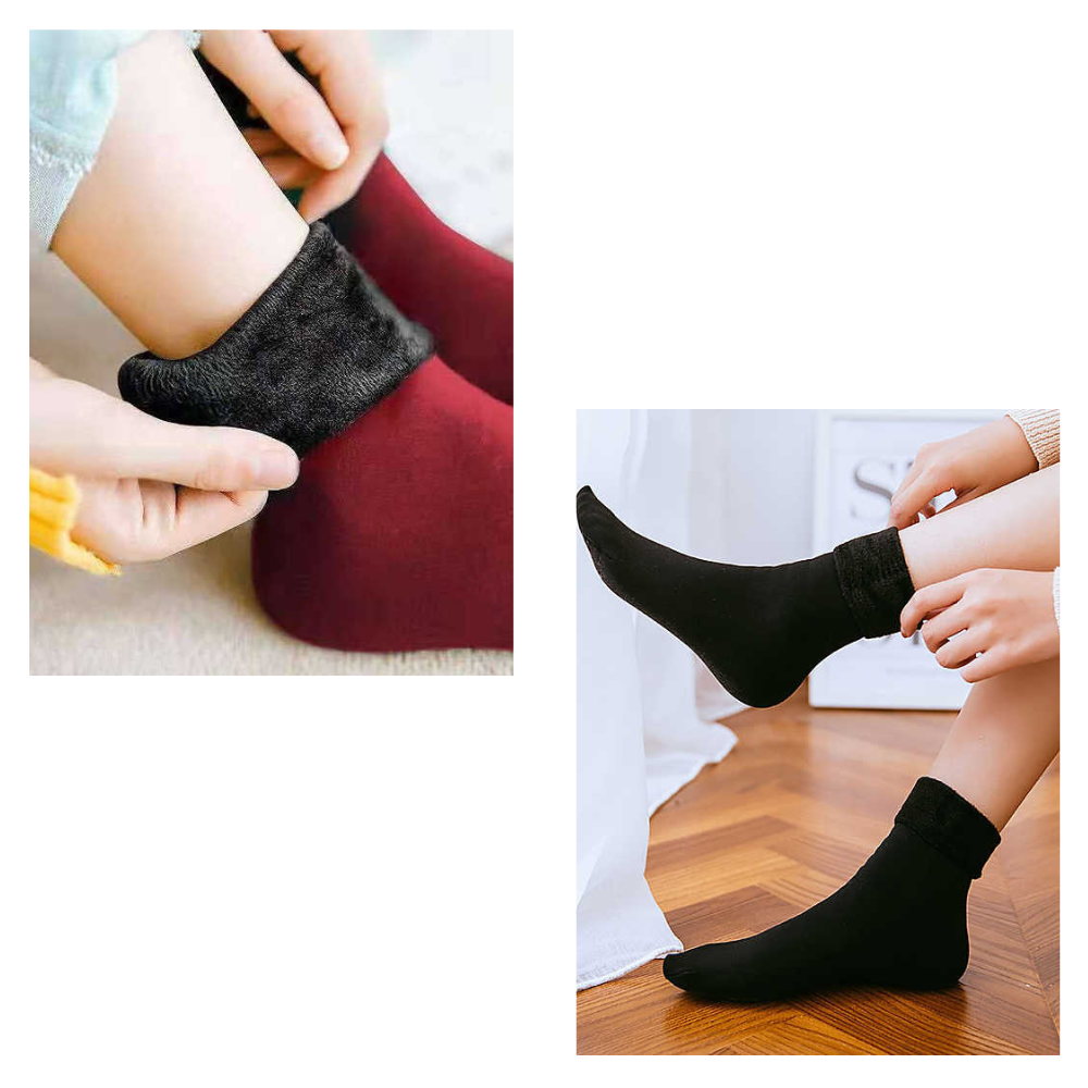 Três pares de meias térmicas da Dependable Industries, design versátil para manter os pés aquecidos e confortáveis.