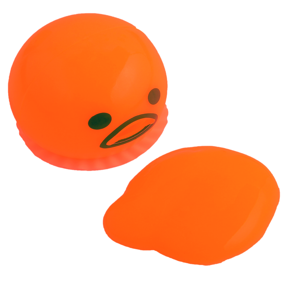 Brinquedo Monstro Mangeur de Bave de Halloween Iraza com cabeça laranja e detalhes divertidos, ideal para festas temáticas