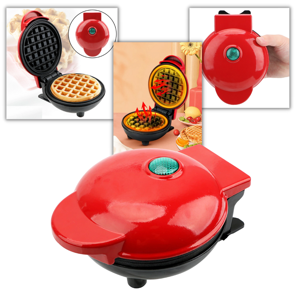 Mini gaufrier Xuanchi para ingredientes de cozinha e pâtisserie, com prato de ferro para fazer waffles crocantes.