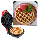Mini gaufrier Xuanchi para fazer waffles crocantes, ideal para ingredientes de cozinha e pâtisserie, com superfície dourada e compacta