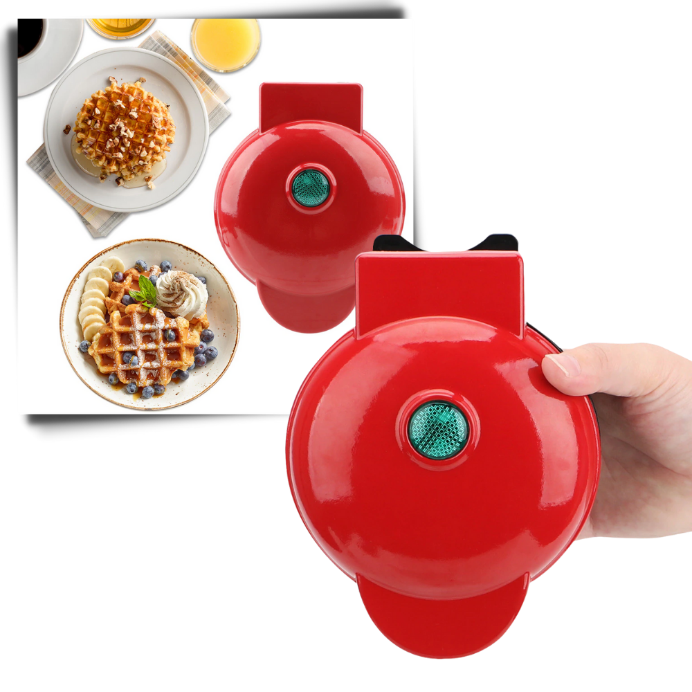 Mini gaufrier Xuanchi para cozinha e pâtisserie, compacto e ideal para pequenas cozinhas, com superfície para fazer waffles dourados.