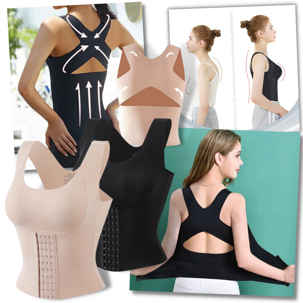 Soutien-gorge-gaine multifuncional da Shapeager, sob o vestido, ajustando a silhueta e oferecendo suporte confortável.