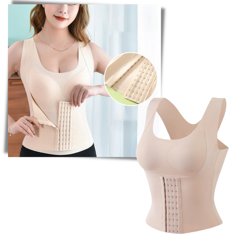 Soutien-gorge-gainha multifuncional Shapeager com design ajustável, indicado para roupas íntimas femininas e modelagem do corpo.