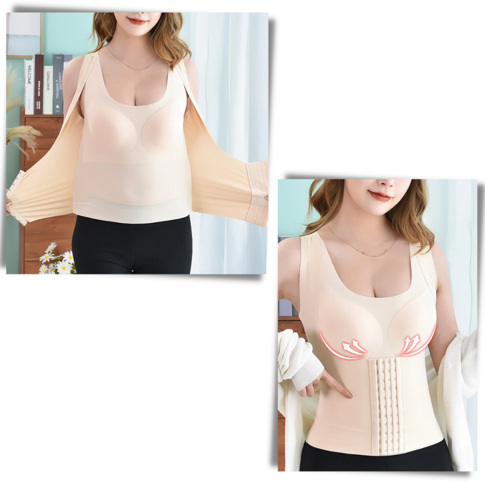Soutien-gorge-gaine multifuncional Shapeager, roupa íntima que modela a silhueta e oferece suporte confortável.