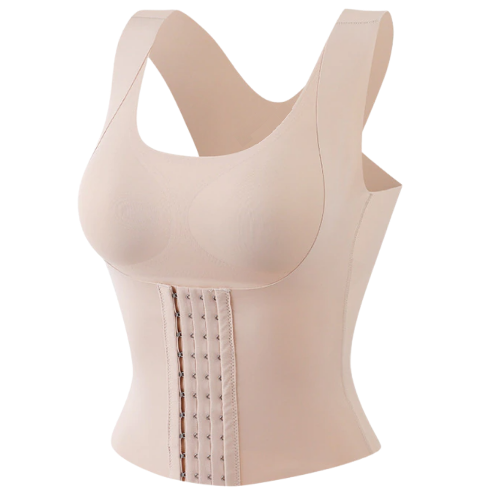 Soutien-gorge-gainha multifuncional da Shapeager, nude, com design que modela a cintura e oferece suporte confortável.