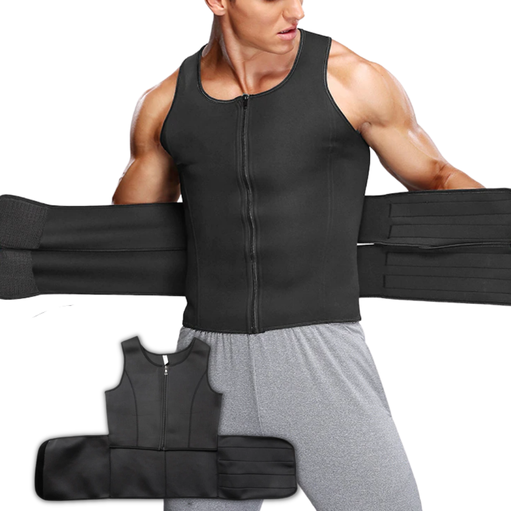 Cinturão de sauna para homens da Comfree, ideal para treino e fitness, feito de material fácil de usar e ajustável.