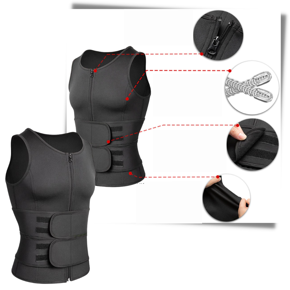 Cinturão de sauna para homens da Comfree, ideal para treino e fitness, exibido em imagem com acabamento de alta qualidade.
