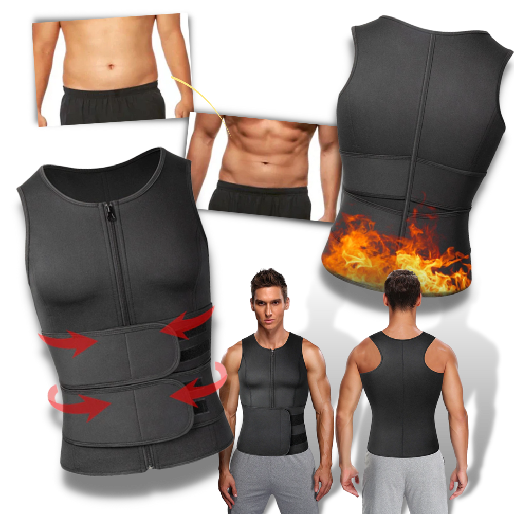 Faixa de sauna masculina Comfree para treinamento e fitness, feita de material elástico, usada na cintura durante exercícios.