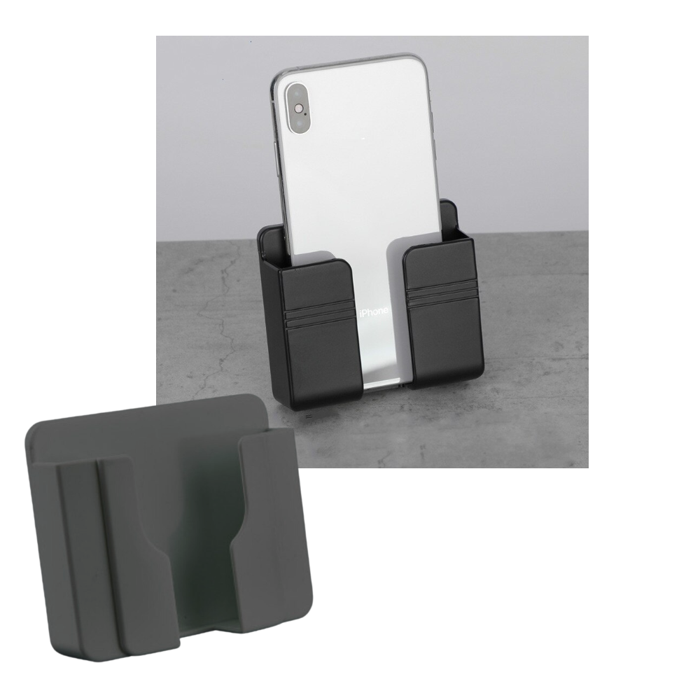 Suporte mural adesivo para telefone Bescita, fixado na parede, compatível com diversos modelos de smartphones.