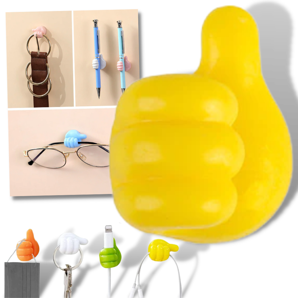 Conjunto de 20 ganchos de parede "Polegar levantado" da Beiyueji para armazenamento e organização.