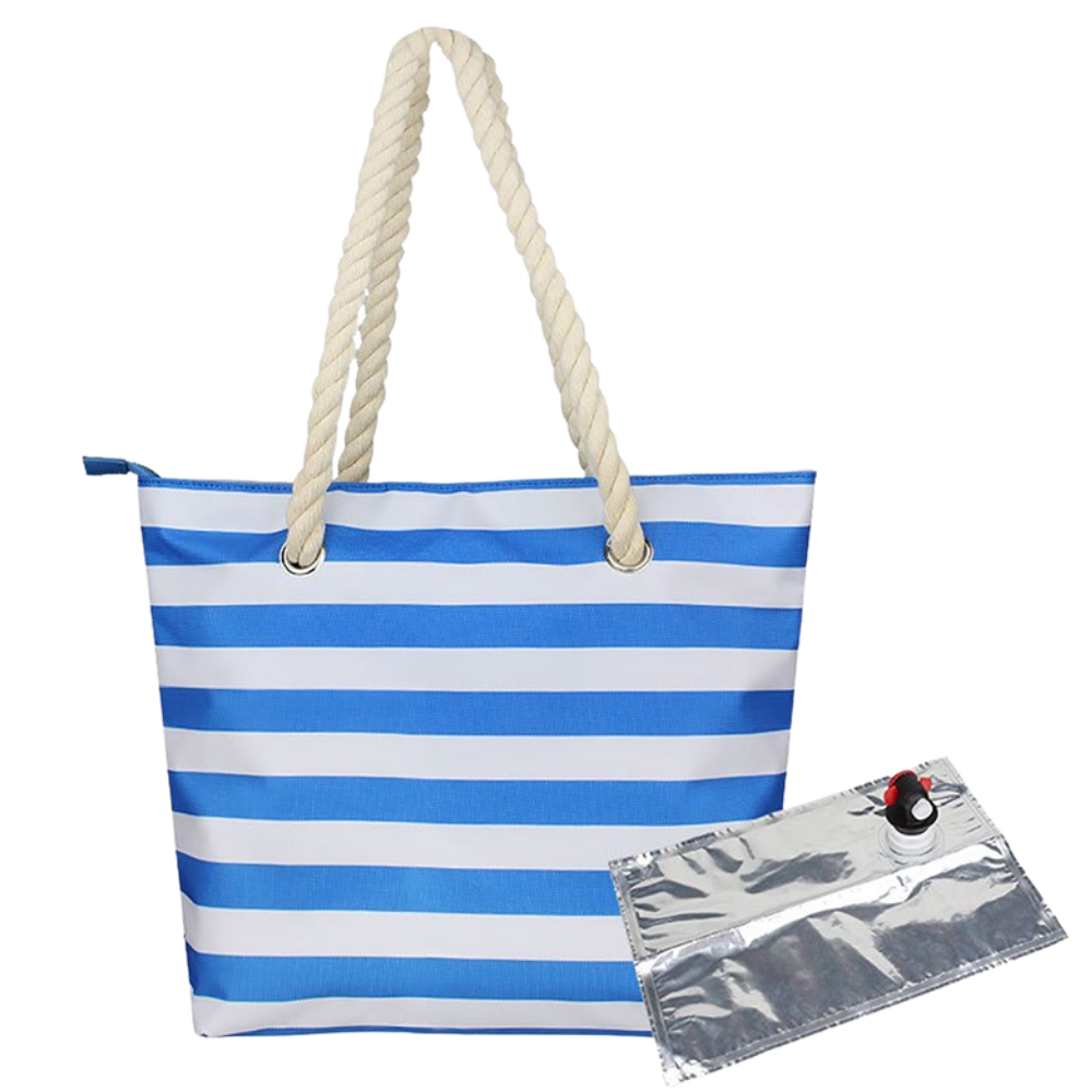 Suporte para alimentos e bebidas Wrea, bolsa de água azul para vinhos e bebidas na praia, resistente e portátil