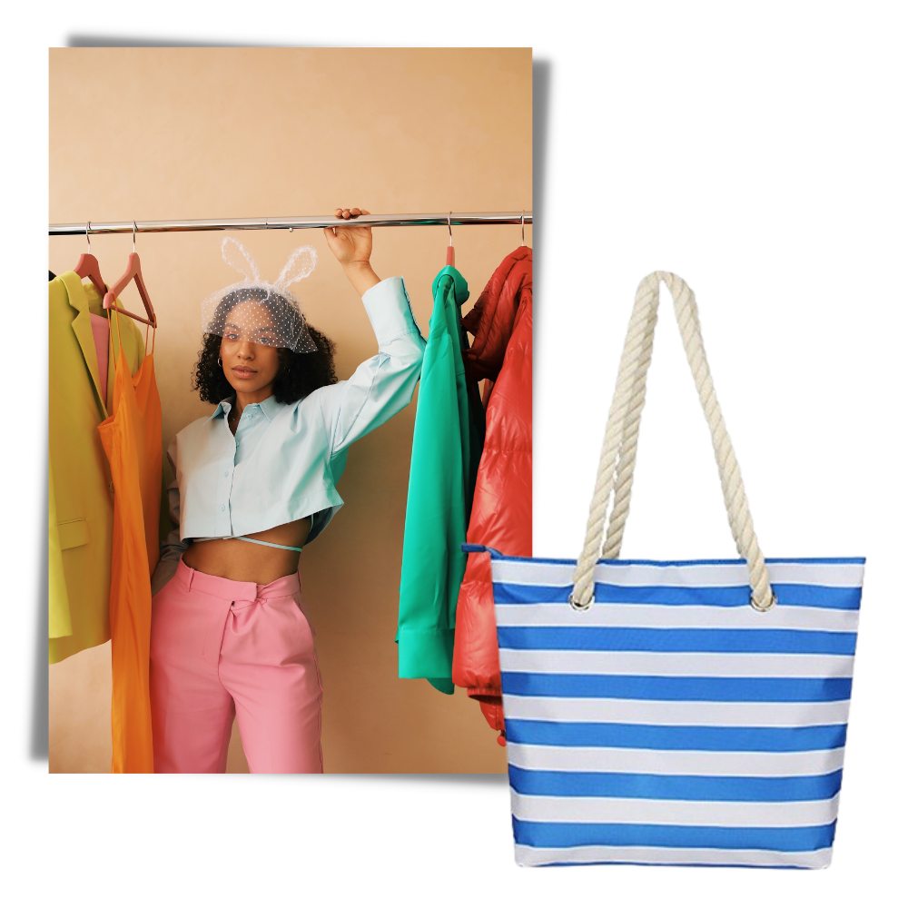 Suporte para alimentos e bebidas Wrea, sacá à vin de praia com design elegante para manter bebidas e alimentos na areia.