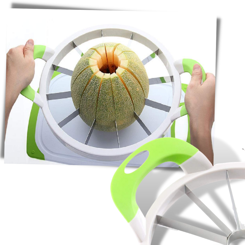 Cortador de melancia e frutas da marca 7Techmall, utensílio de cozinha para cortar e servir frutas facilmente.