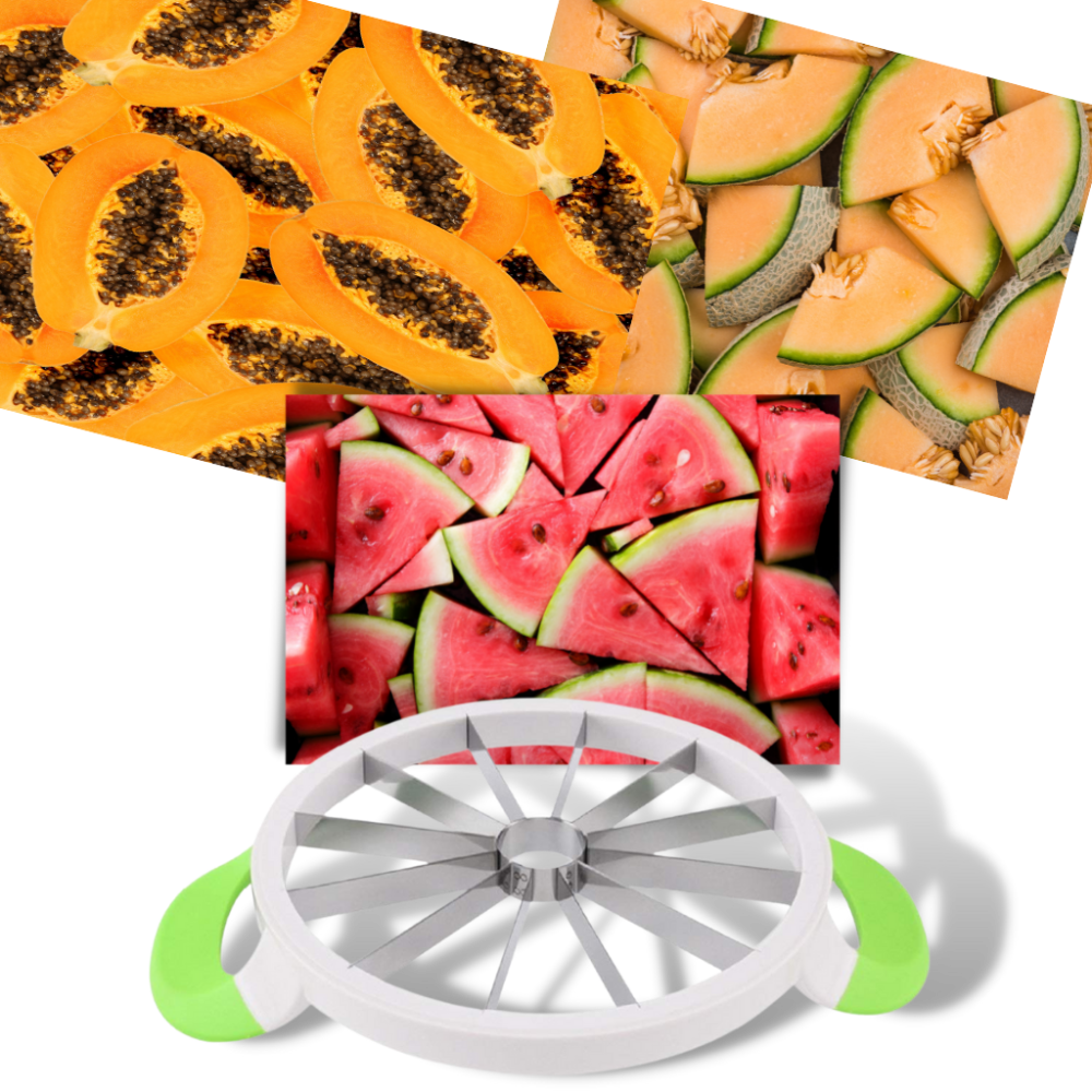 Cortador de melancia e frutas 7Techmall, utensílio de cozinha para corte fácil e preciso de melancias e outras frutas.