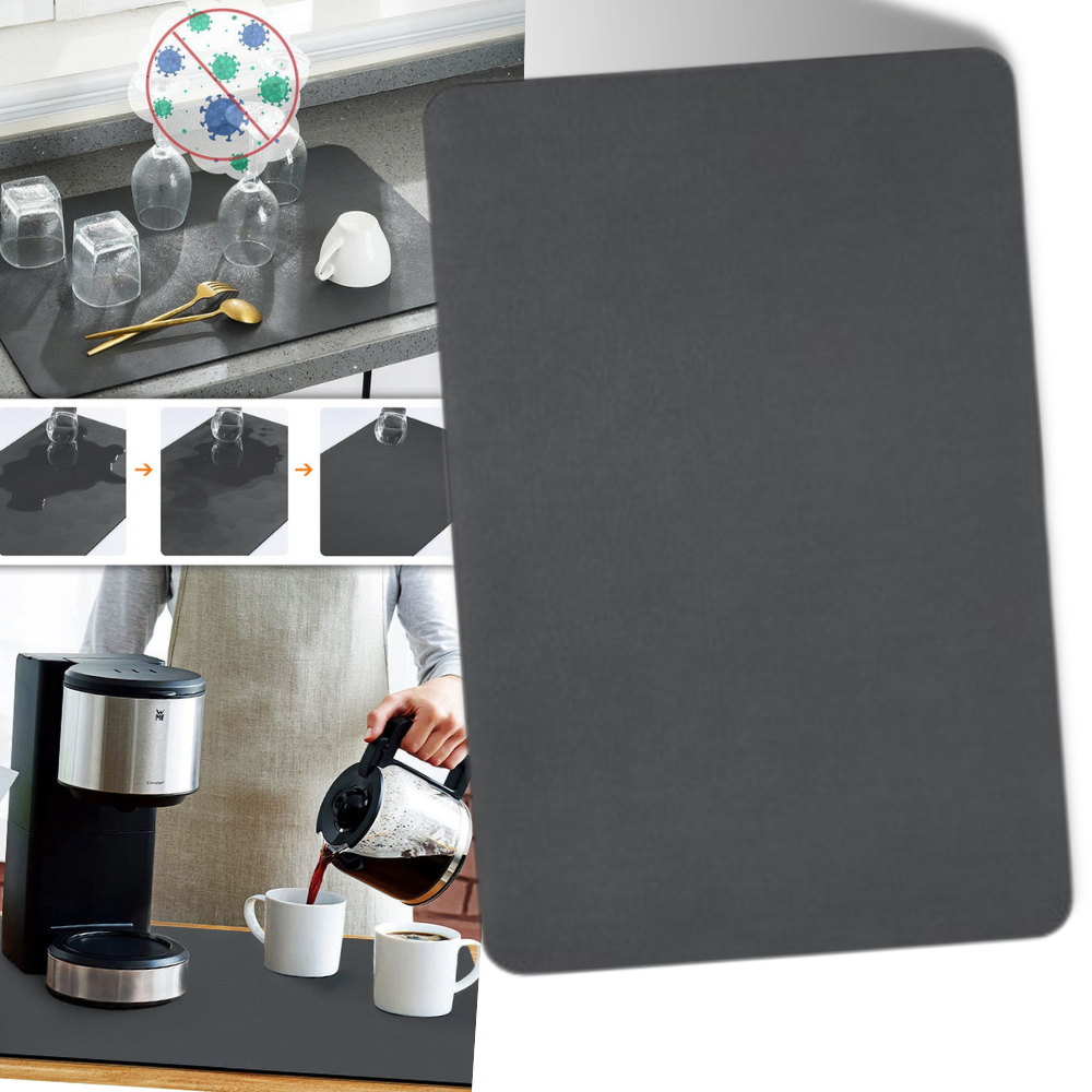 Tapete de drenagem de cozinha Beatleru, acessório de silicone para escorrer utensílios e panelas, resistente e fácil de limpar.