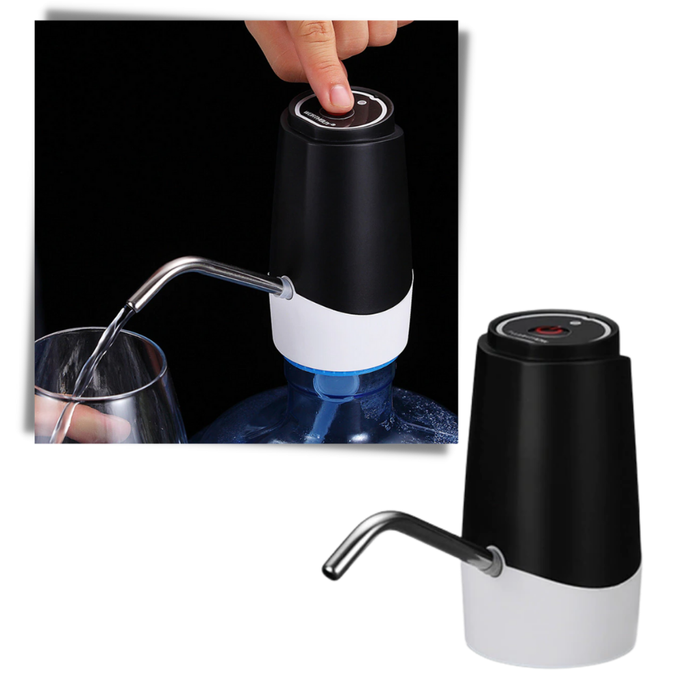 Bomba de água elétrica Danjastic, distribuidor e filtro de água, com acabamento em plástico branco e botões de controle.