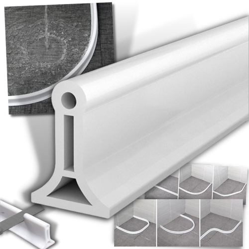 Faixa de silicone para parar água, acessório de banheiro da marca Sufanic, com acabamento flexível e resistente.