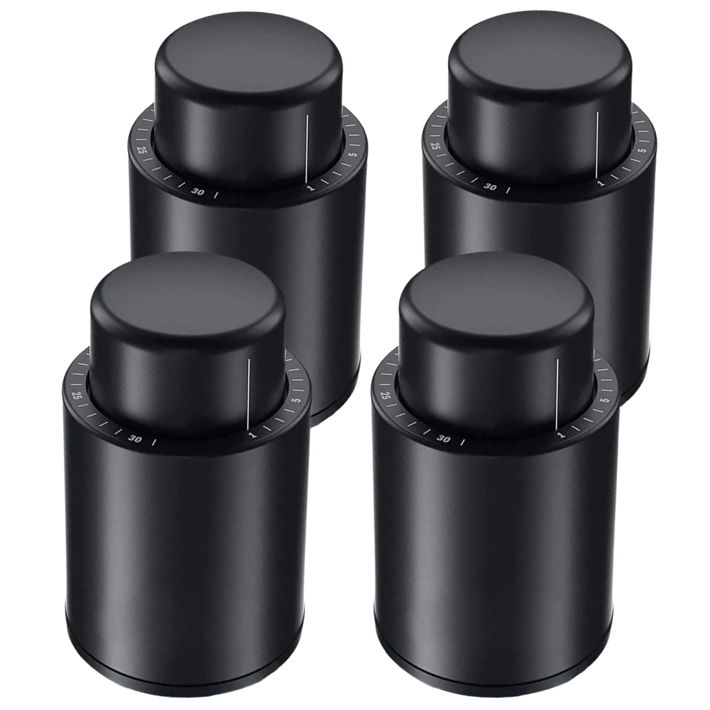 Conjunto de 4 tampas de vedação de ar para garrafas de vinho, acessório de bar da marca Cusimax, mantém o vinho fresco.