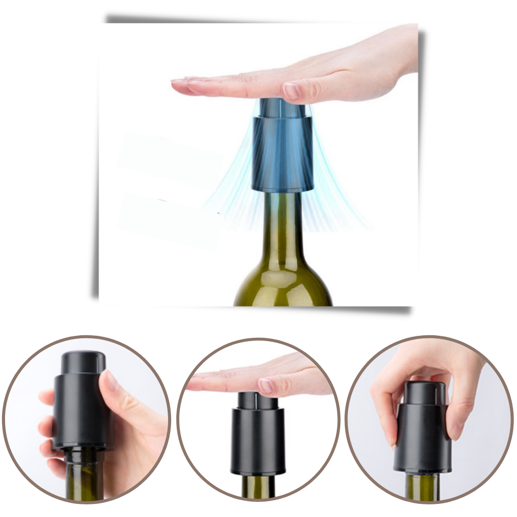 Vedante de ar para garrafas de vinho Cusimax, acessório de bar para vedar e conservar vinho aberto.