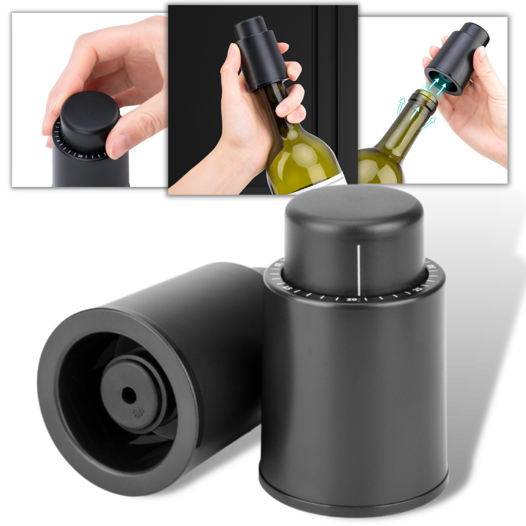 Rolha de ar para garrafas de vinho da marca Cusimax, acessório de bar para vedar e preservar o vinho.