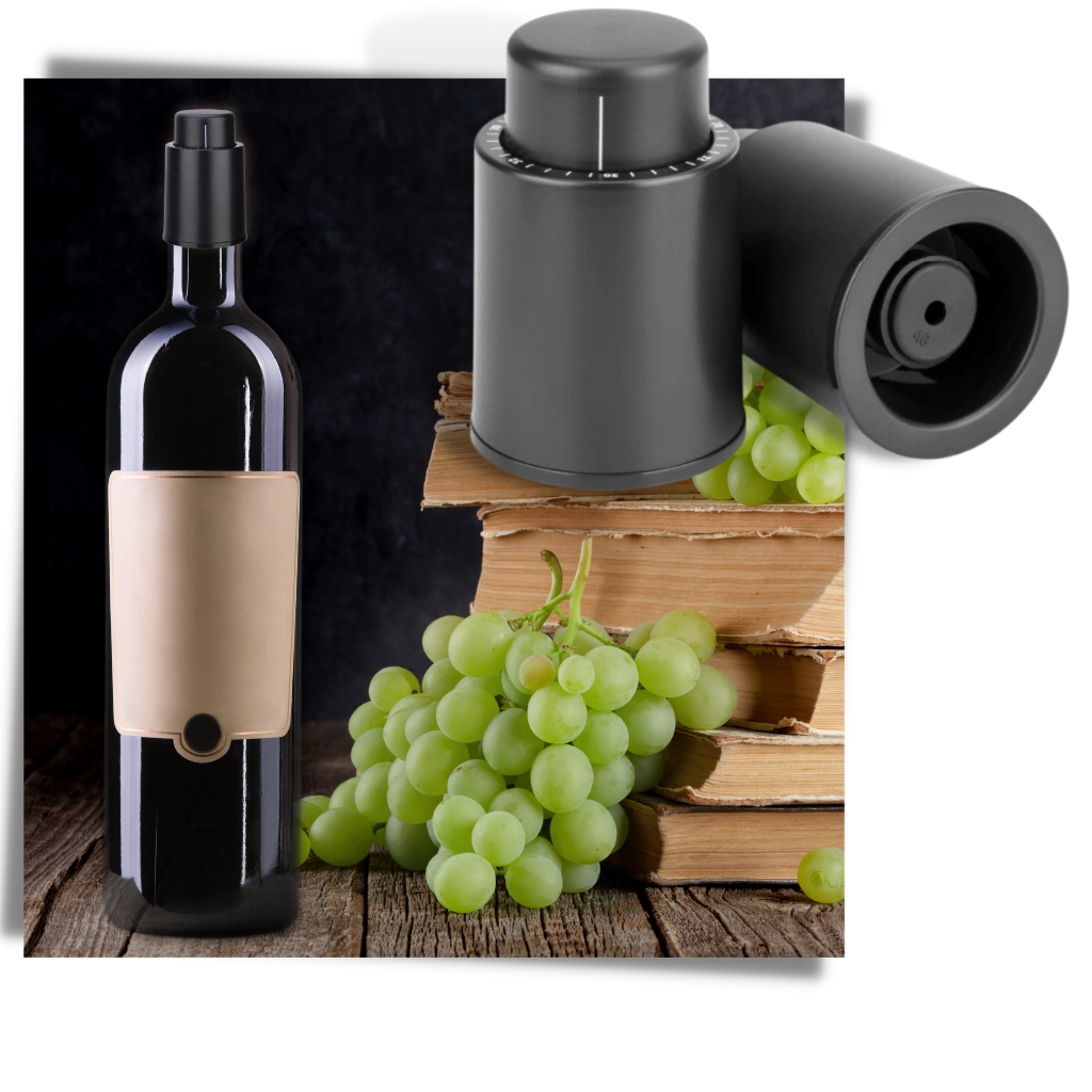 Tampador de ar para garrafas de vinho da marca Cusimax, acessório de bar para vedar e preservar o vinho.