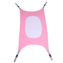 Cadeirinha de balanço para bebê da Baby Grand em rosa claro, com estrutura de suporte e assento acolchoado.